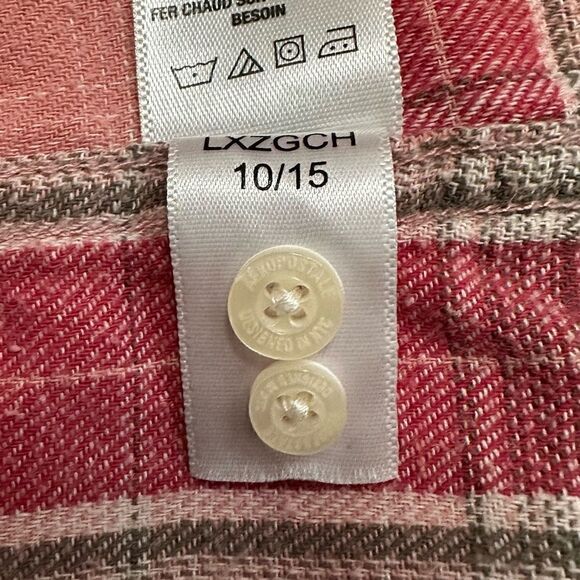 Aeropostale Pink Plaid Flannel with Knit Back Trim Button Down Shirt - Picture 12 of 13